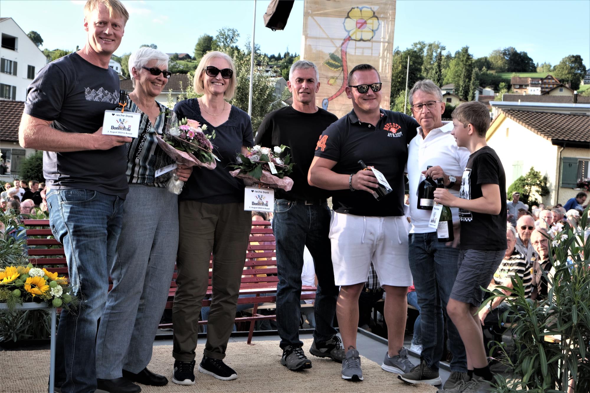 Das Ruswiler Jassteam, welches den Samschtig Jass nach Ruswil brachte. Foto Hannes Bucher