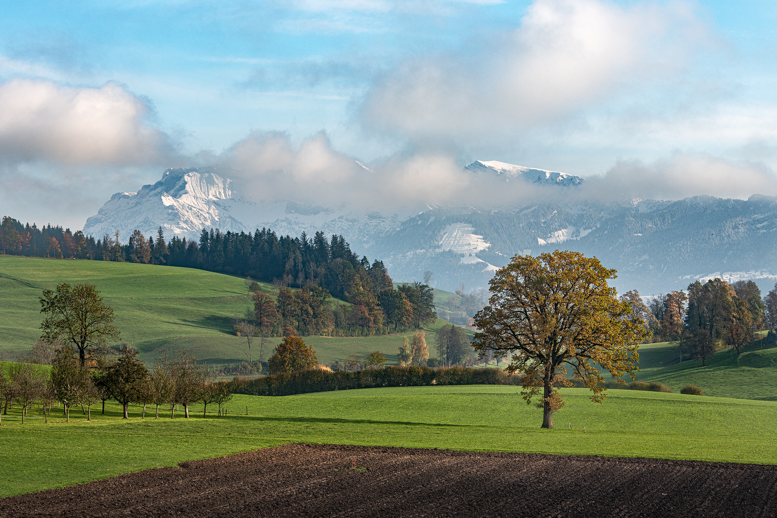 Herbst und Winter in einem Bild, das zeigt wie nah diese zwei Jahreszeiten sein können. | Stefan Dubach, Ruswil